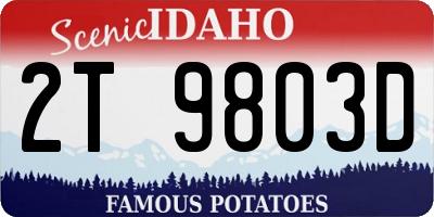 ID license plate 2T9803D