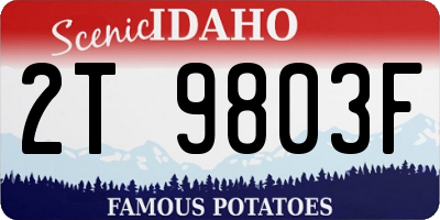 ID license plate 2T9803F