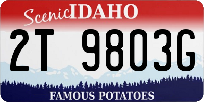 ID license plate 2T9803G