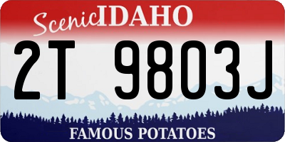 ID license plate 2T9803J