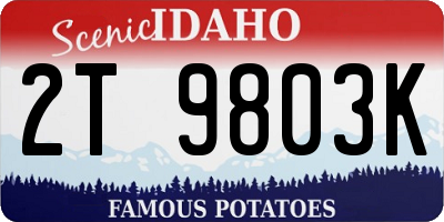 ID license plate 2T9803K