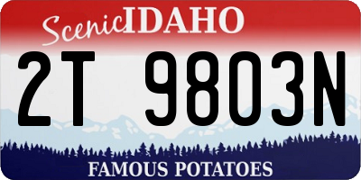 ID license plate 2T9803N