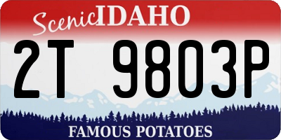 ID license plate 2T9803P