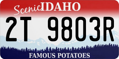 ID license plate 2T9803R