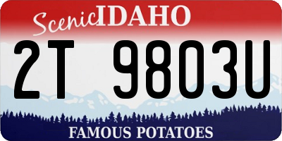 ID license plate 2T9803U