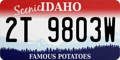 ID license plate 2T9803W