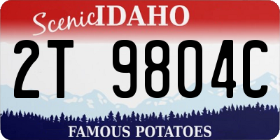 ID license plate 2T9804C