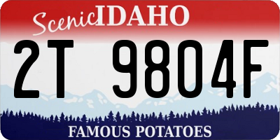 ID license plate 2T9804F