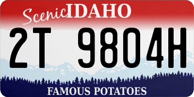 ID license plate 2T9804H