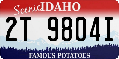 ID license plate 2T9804I