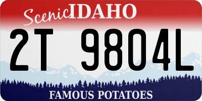 ID license plate 2T9804L