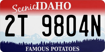 ID license plate 2T9804N