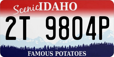 ID license plate 2T9804P