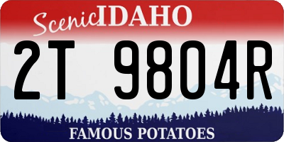 ID license plate 2T9804R