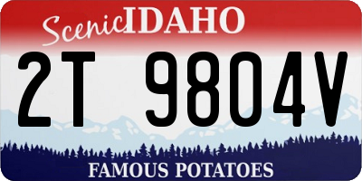 ID license plate 2T9804V