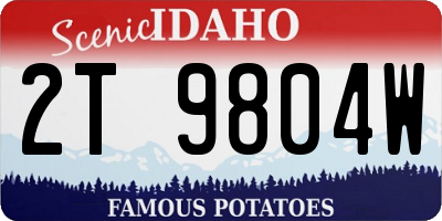 ID license plate 2T9804W