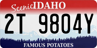 ID license plate 2T9804Y