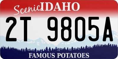 ID license plate 2T9805A