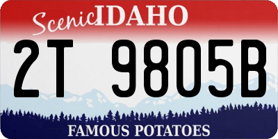 ID license plate 2T9805B