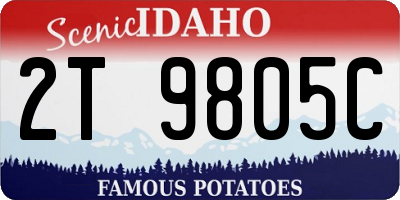 ID license plate 2T9805C