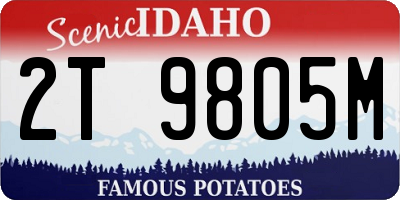 ID license plate 2T9805M