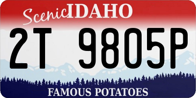 ID license plate 2T9805P