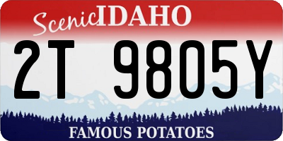 ID license plate 2T9805Y