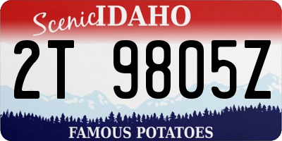 ID license plate 2T9805Z