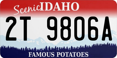 ID license plate 2T9806A