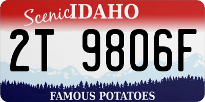 ID license plate 2T9806F