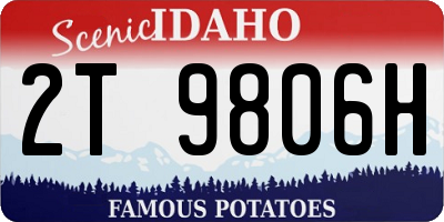 ID license plate 2T9806H