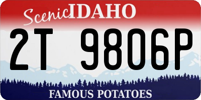 ID license plate 2T9806P