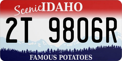 ID license plate 2T9806R