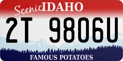 ID license plate 2T9806U