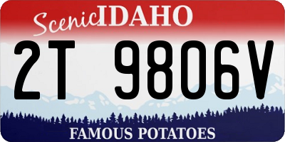 ID license plate 2T9806V