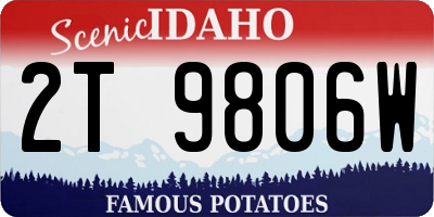 ID license plate 2T9806W