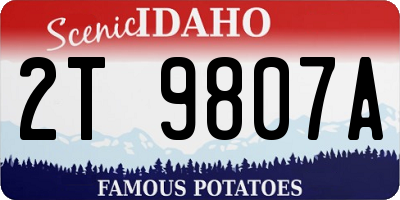 ID license plate 2T9807A