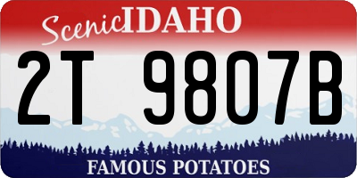 ID license plate 2T9807B