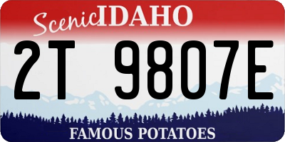 ID license plate 2T9807E