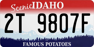 ID license plate 2T9807F