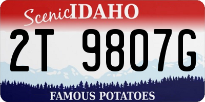 ID license plate 2T9807G