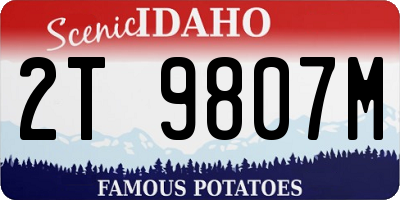 ID license plate 2T9807M