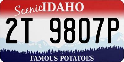 ID license plate 2T9807P