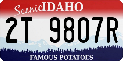 ID license plate 2T9807R