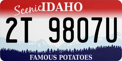 ID license plate 2T9807U