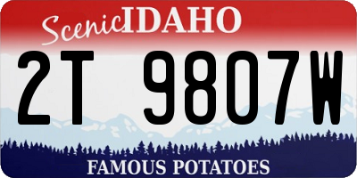 ID license plate 2T9807W