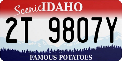 ID license plate 2T9807Y