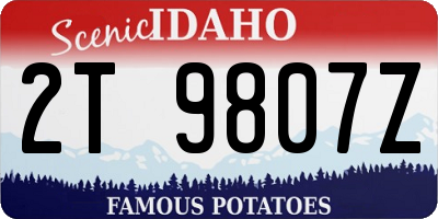 ID license plate 2T9807Z