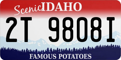 ID license plate 2T9808I