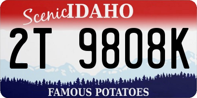 ID license plate 2T9808K